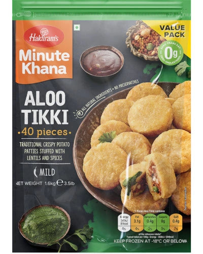 Haldiram's Aloo Tikki (8Pcs) 420g ļæ½ Crispy Seasoned Mashed Potato Patties