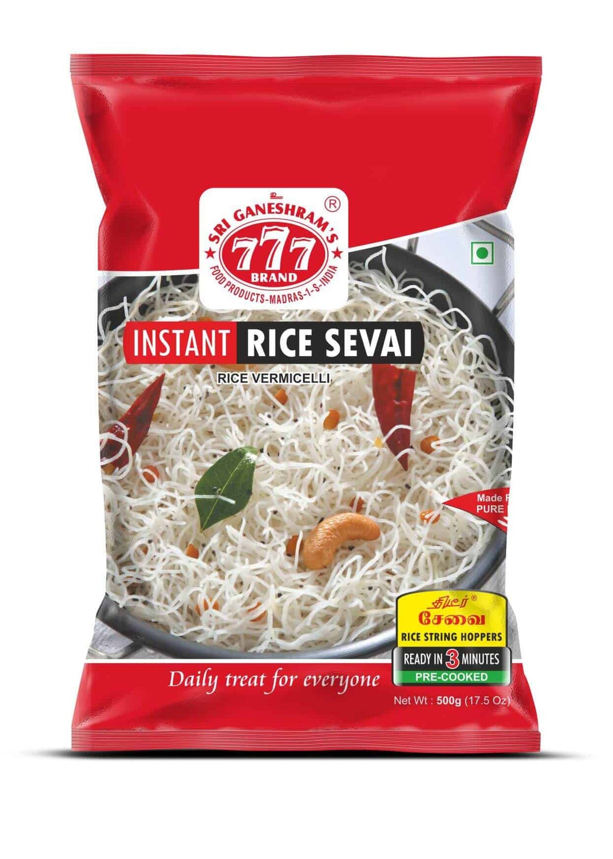 777 Instant Rice Sevai (Rice Vermicelli) 500 Gm