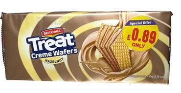 BRITANNIA TREAT WAFERS BISCUITS 150G - HAZELNUT