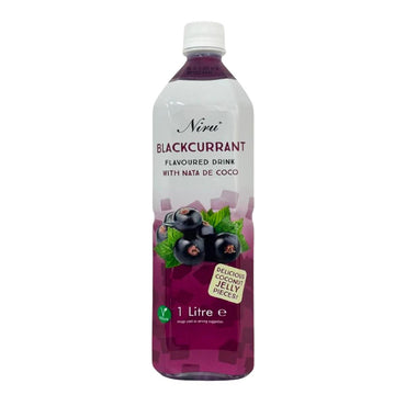 Niru Nata De Coco Blackcurrant Drink 1L - Fruity Jelly Refreshment Drink