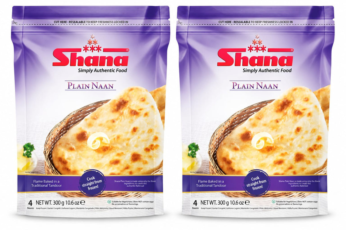 Shana Plain Naan 4pcs (Pack of 2)300g