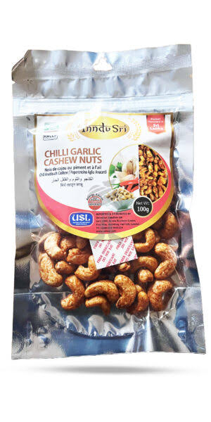 Indu Sri Chilli Garlic Cashew Nuts 100g